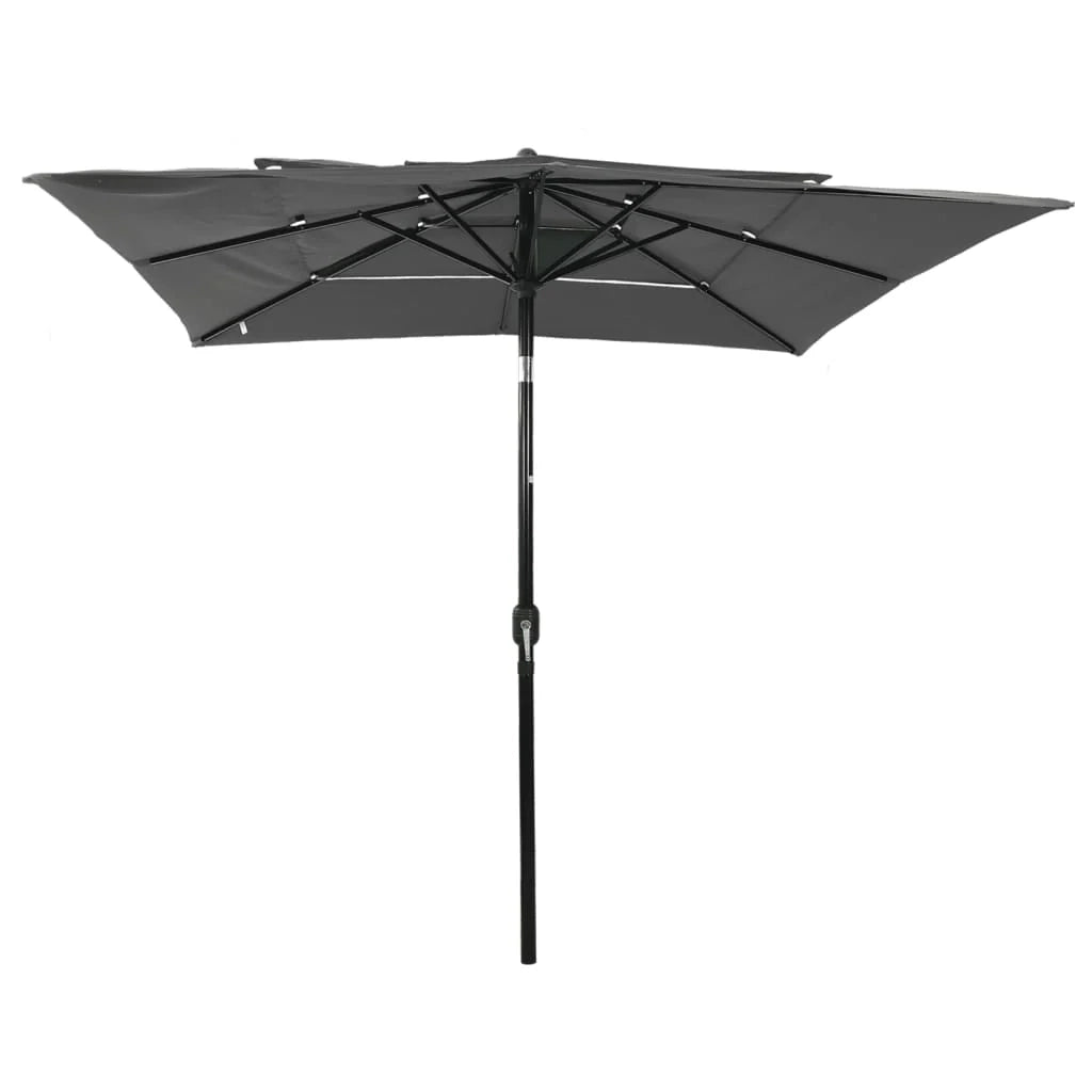 Ombrellone a tre livelli con palo in alluminio 2,5 x 2,5 m antracite 02_0008739