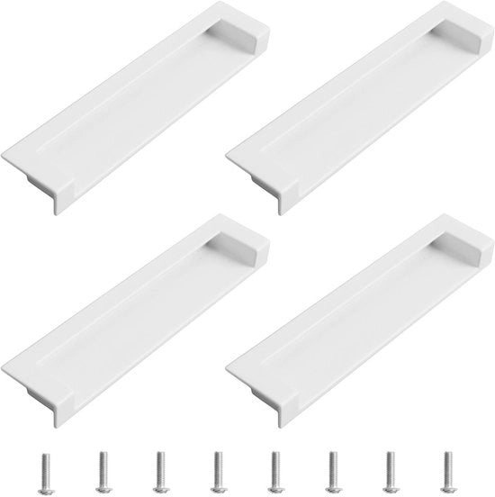 Set di 4 maniglie per porta con maniglia nascosta, avviti e zinkle per maniglie, design moderno, progettate per risparmiare spazio