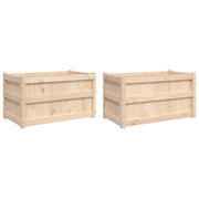 2 pz Fioriere | Cassetta per fiori | Vaso da Giardino in Legno Massello di Pino