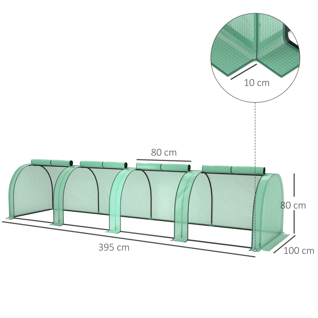 Serra da giardino per pomodori ¨C zephmum ¨C verde 4x1x0.8m acciaio PE anti-UV