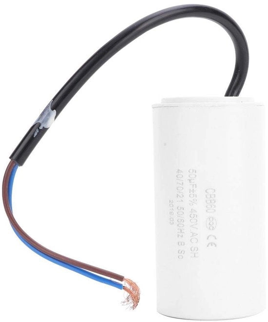 Condensatore di Avvio per Motori 50uF 450V - CBB60 - Basso Perdita - Autoassemblabile - Ecocompatibile - Facile da Installare