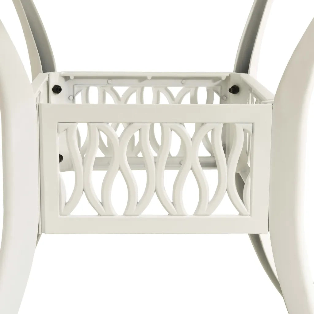 Tavolo da Giardino Bianco 90x90x74 cm in Alluminio Pressofuso 315587