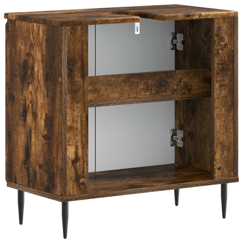 Armadio per Lavabo da Bagno HAARLEM Rovere Fumo 896790