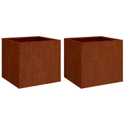 2 pz Fioriere | Cassetta per fiori | Vaso 42x40x39 cm Acciaio Corten