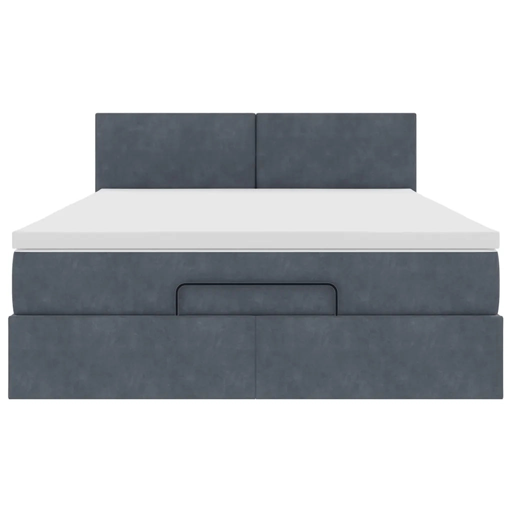 Struttura Letto Pouf con Materasso 140x190 cm Velluto 3311700