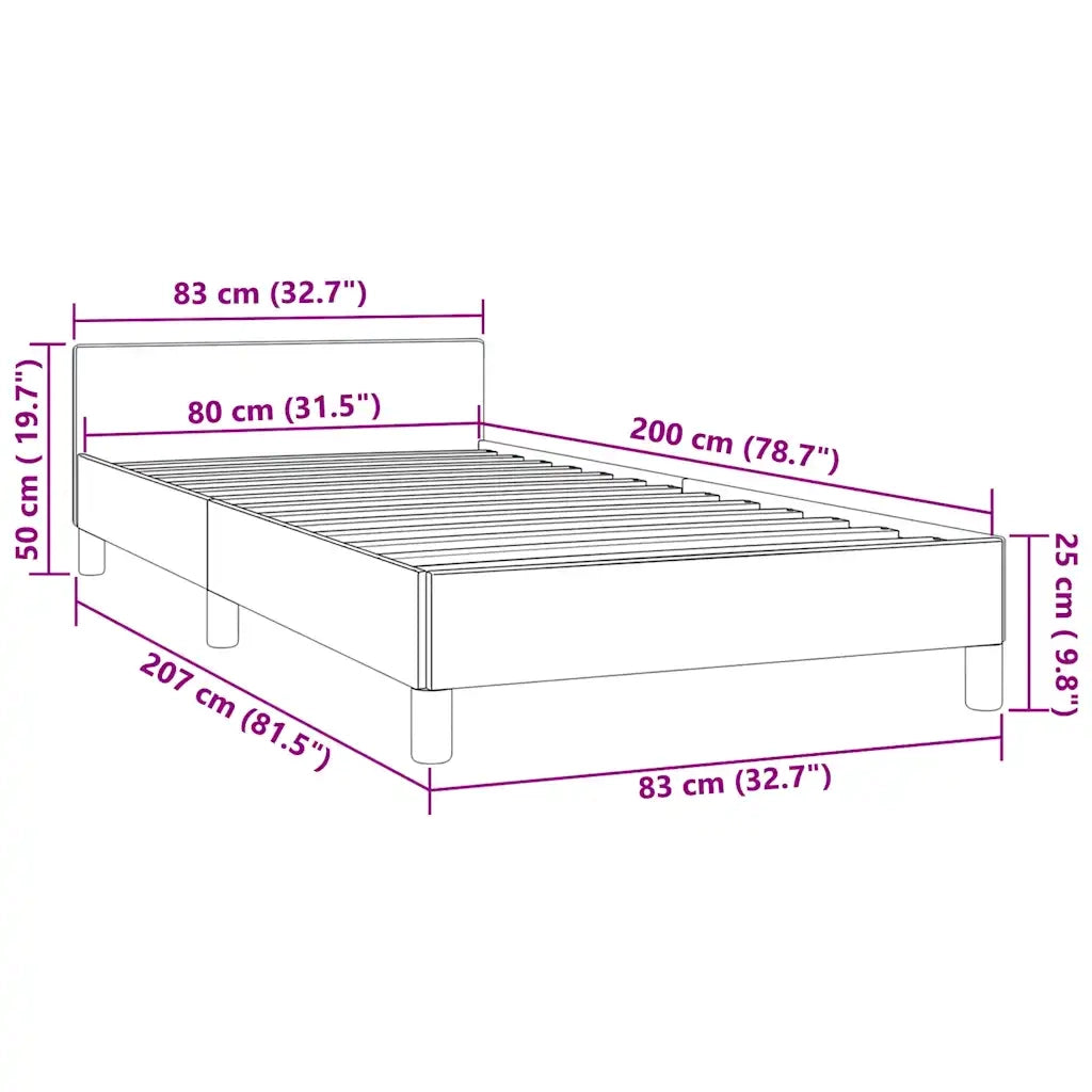 Giroletto con Testiera senza Materasso-Struttura Letto Nero 80x200 cm Velluto
