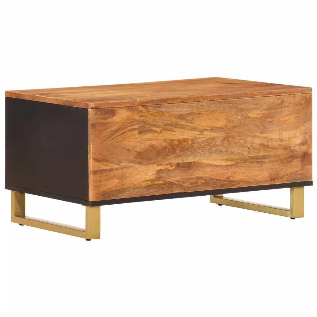 Tavolino da salotto | Tavolino da caff¨¨ | Tavolino da Soggiorno Marrone e Nero 80x50x40 cm Legno di Mango