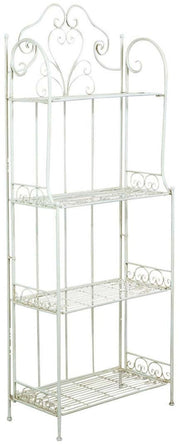 Biscottini Etagere multifunzione richiudibile in ferro battuto finitura bianca anticata L63xPR33xH165 cm