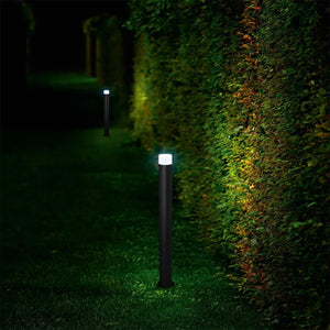 Paletto Esterno Moderno Aiden Alluminio Nero Bianco 1 Luce E27 Ip44