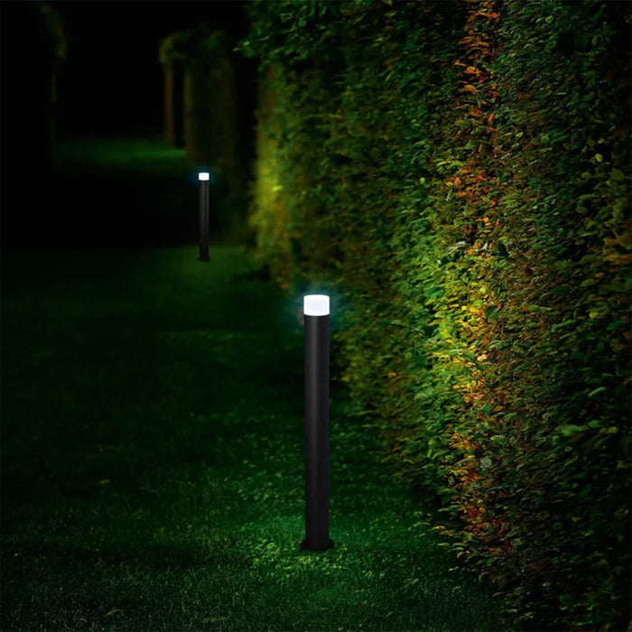 Paletto Esterno Moderno Aiden Alluminio Nero Bianco 1 Luce E27 Ip44