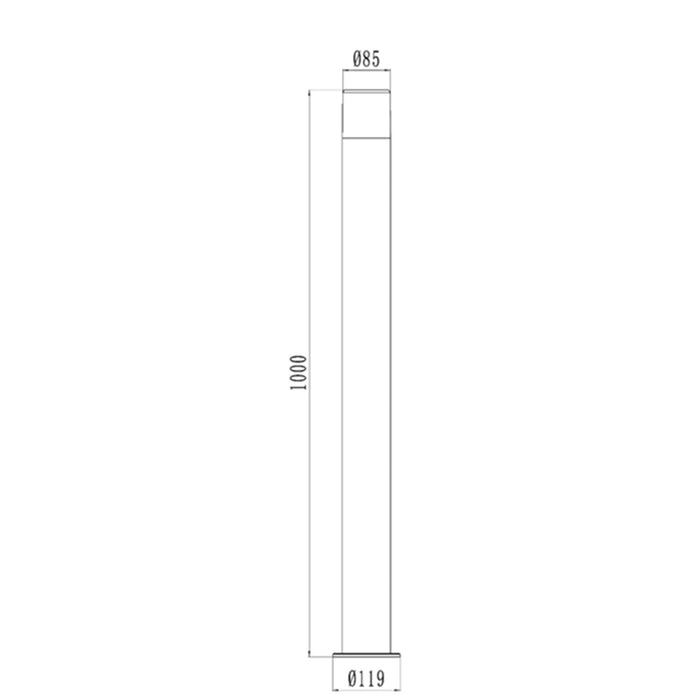 Paletto Esterno Moderno Aiden Alluminio Nero Bianco 1 Luce E27 Ip44