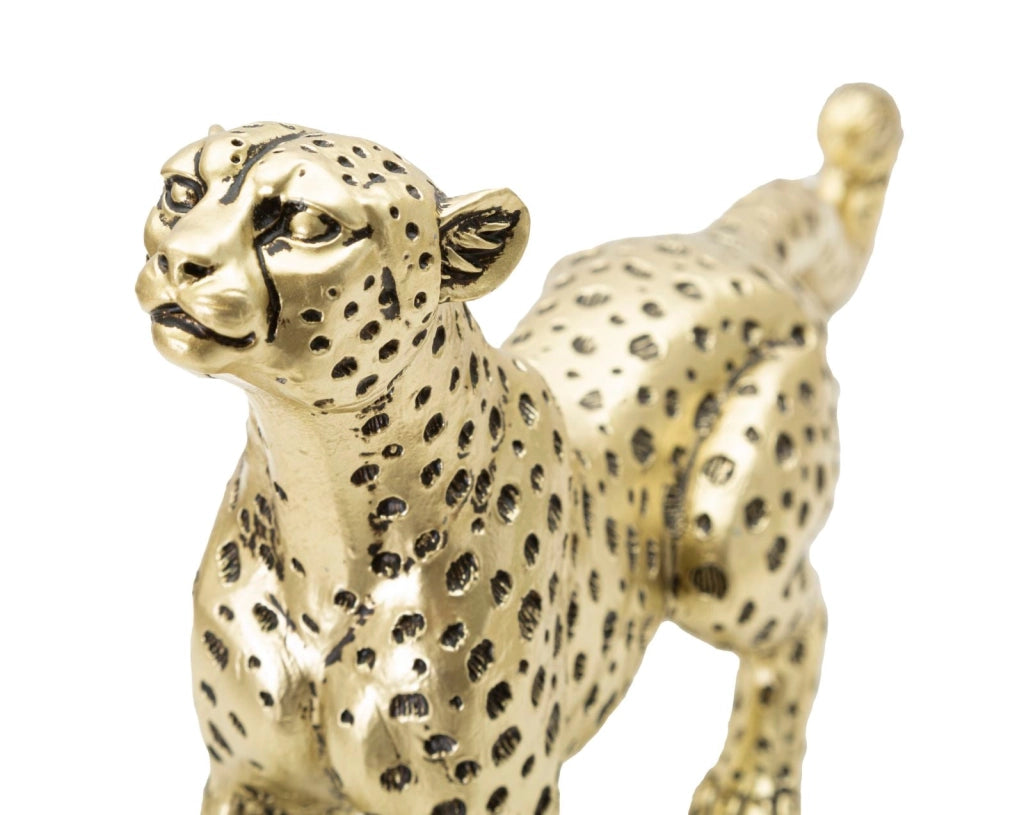 Statua Leopardo Points Seduto 33x7,7x19,5 cm in Poliresina