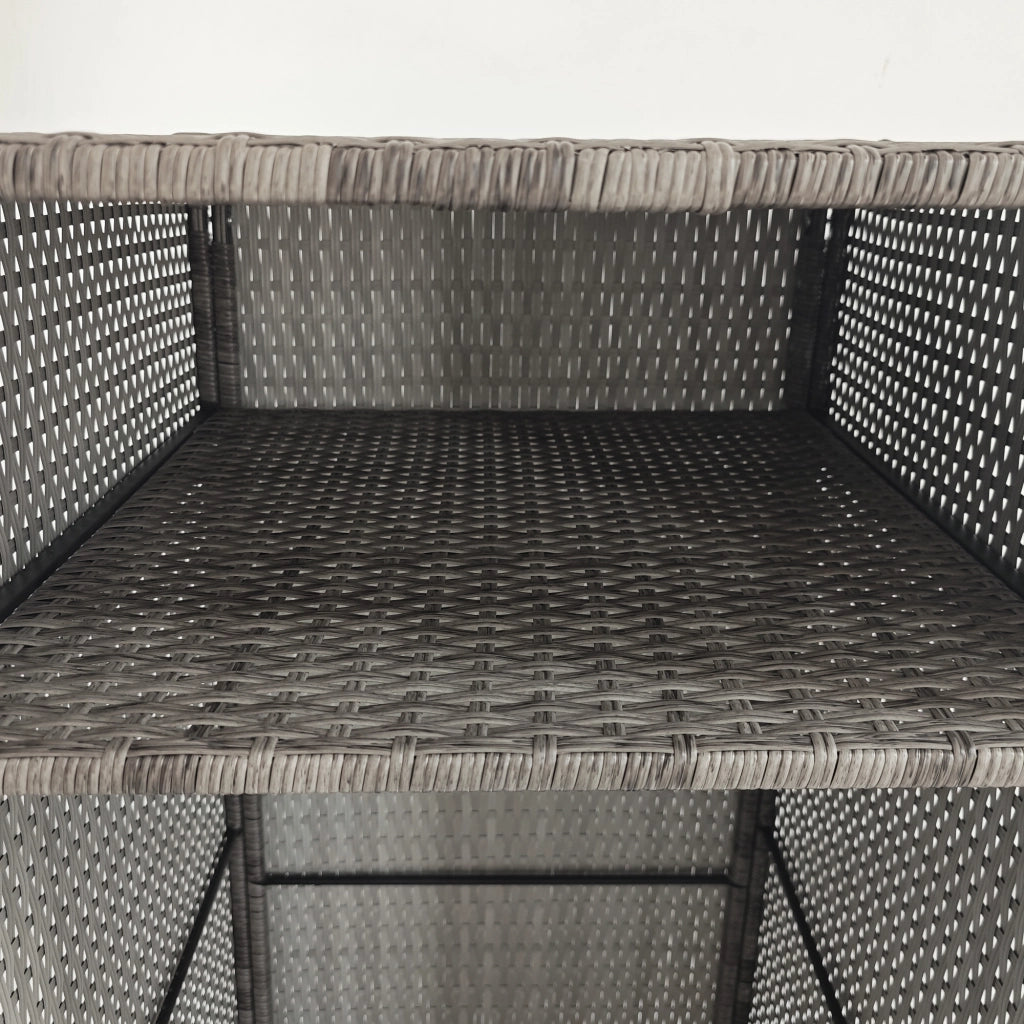 Armadio da Giardino in Polyrattan PE ¨C zephmum ¨C Grigio 60x63x120cm