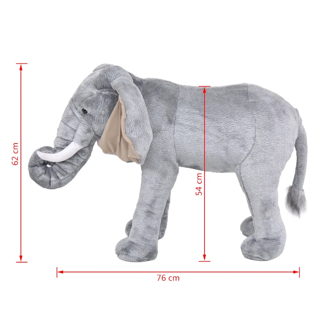 Elefante in Peluche in Piedi Grigio XXL CFW1775416