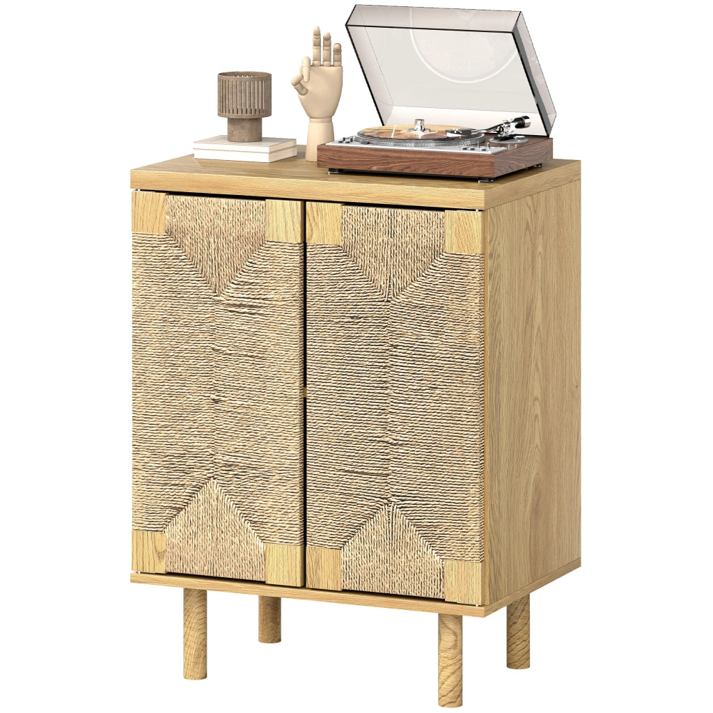 Credenza con ante scorrevoli in rovere ¨C Zephmum ¨C 60x40x78 cm