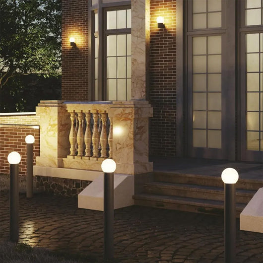 Paletto Esterno Moderno Brooklyn Alluminio Nero Bianco 1 Luce E27 Ip44