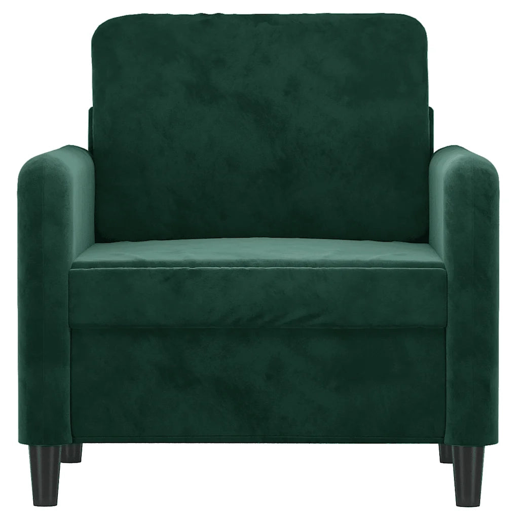 Divano Sedia-Poltrona Verde Scuro 60 cm Velluto 677379