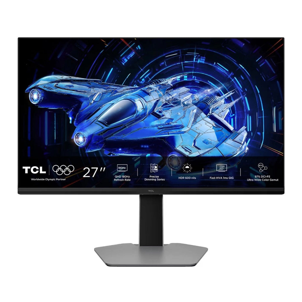 Tcl monitor gaming 27 mled ips 16:9 qhd 1ms 180hz 600 cdm, miniled direct-180, 99 srgb, dp/hdmi, bianco - 27G64