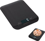 Pesa elettronica da cucina - Pesa elettronica USB caricabile - 10 kg/1 g - con display LED e funzione tara - Pesa alimentare per cottura e preparazione - nero