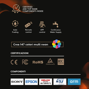 Camino elettrico a Vapore Acqueo 3D APP bruciatore inserto da incasso 100 PRO-LINE