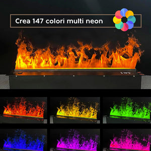 Camino elettrico a Vapore Acqueo 3D APP bruciatore inserto da incasso 100 PRO-LINE