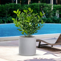 Vaso in resina da esterno interno per piante tondo cilindrico di design d.36x35h Modigliani Beige