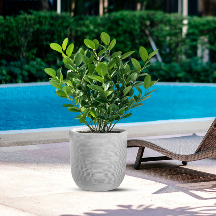 Vaso in resina da esterno interno per piante cilindro di design d.35x34h Raffaello Bianco