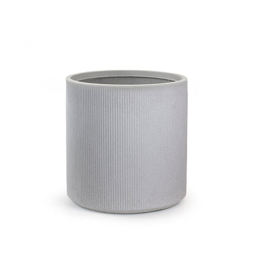 Vaso in resina da esterno interno per piante tondo cilindrico di design d.36x35h Modigliani Beige