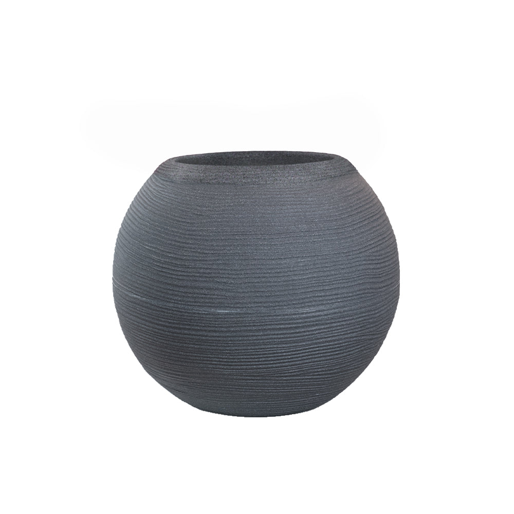 Vaso in resina da esterno interno per piante tondo a sfera di design d.40x33h Botticelli Grigio
