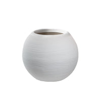 Vaso in resina da esterno interno per piante tondo a sfera di design d.40x33h Botticelli Bianco