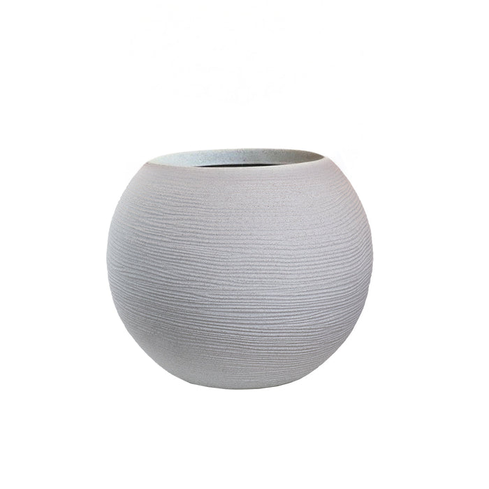 Vaso in resina da esterno interno per piante tondo a sfera di design d.40x33h Botticelli Beige
