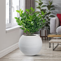 Vaso in resina da esterno interno per piante tondo a sfera di design d.40x33h Botticelli Bianco