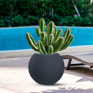 Vaso in resina da esterno interno per piante tondo a sfera di design d.40x33h Botticelli Grigio