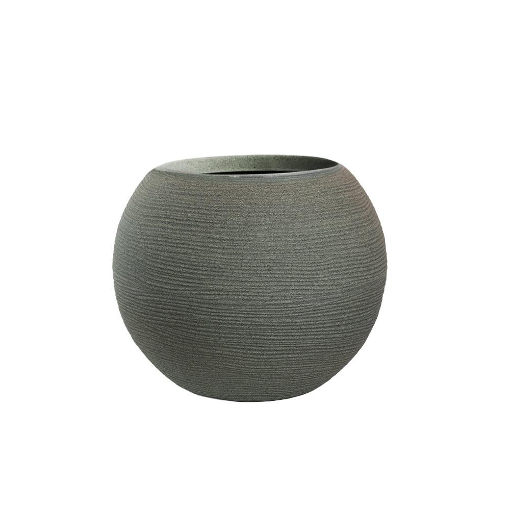 Vaso in resina da esterno interno per piante tondo a sfera di design d.40x33h Botticelli Verde