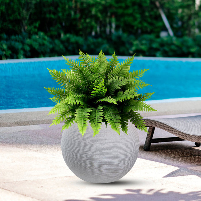 Vaso in resina da esterno interno per piante tondo a sfera di design d.40x33h Botticelli Beige