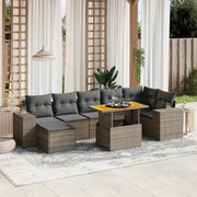 Set Divano da Giardino 8 pz con Cuscini Grigio in Polyrattan 3275937