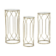 Set di Tavolini VKH597, Oro, Metallo, 32x32x71 cm