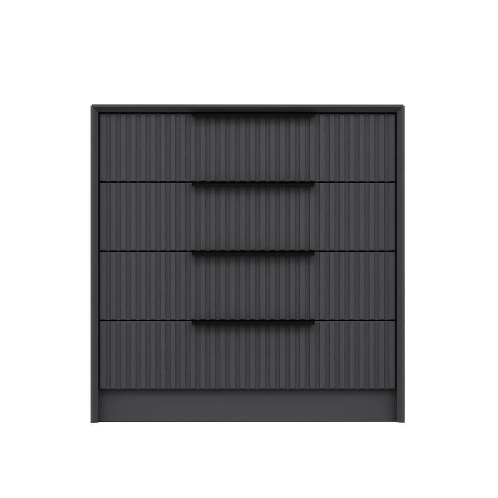 Cassettiera 4 cassetti incassati Kale antracite effetto cannettato 72x42x77H