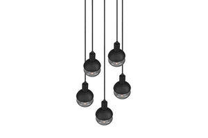 Lampada a Sospensione da Interno Attacco E14 in Metallo Nero e Oro