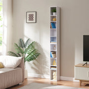 Scaffale a Colonna Tynset con 10 Scomparti per CD DVD 187x20x17 cm Bianco [en.casa]