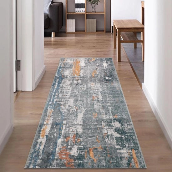 Antislip moderno tappeto da ingresso, 65 x 180 cm, tappeto antiscivolo per corridoio, ingresso, cucina, lavanderia