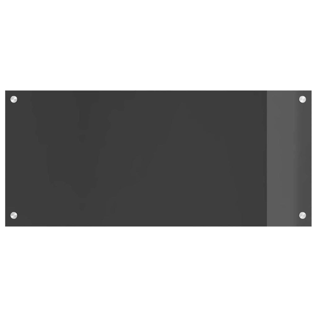 Paraschizzi moderno per cucina 90 x 40 cm resistente al calore design elegante facile da installare vetro temperato grigio scuro 02_0058453