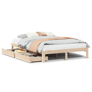 Giroletto con Cassetti 140x190 cm in Legno Massello di Pino