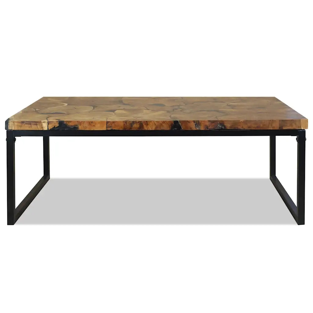Tavolino da salotto | Tavolino da caff¨¨ | Tavolino da Soggiorno in Legno di Teak e Resina 110x60x40 cm