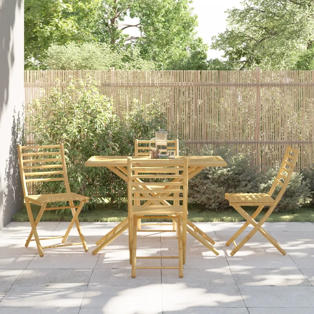 Set da Pranzo da Giardino 5 pz | Set Salotto da Giardino in Bamb¨´