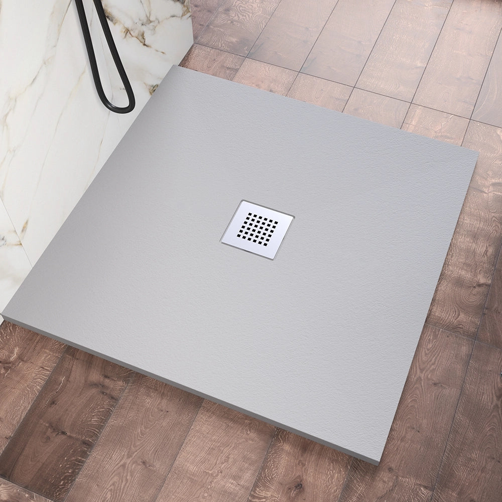 Piatto doccia 90x90cm in marmoresina grigio effetto pietra | Kos
