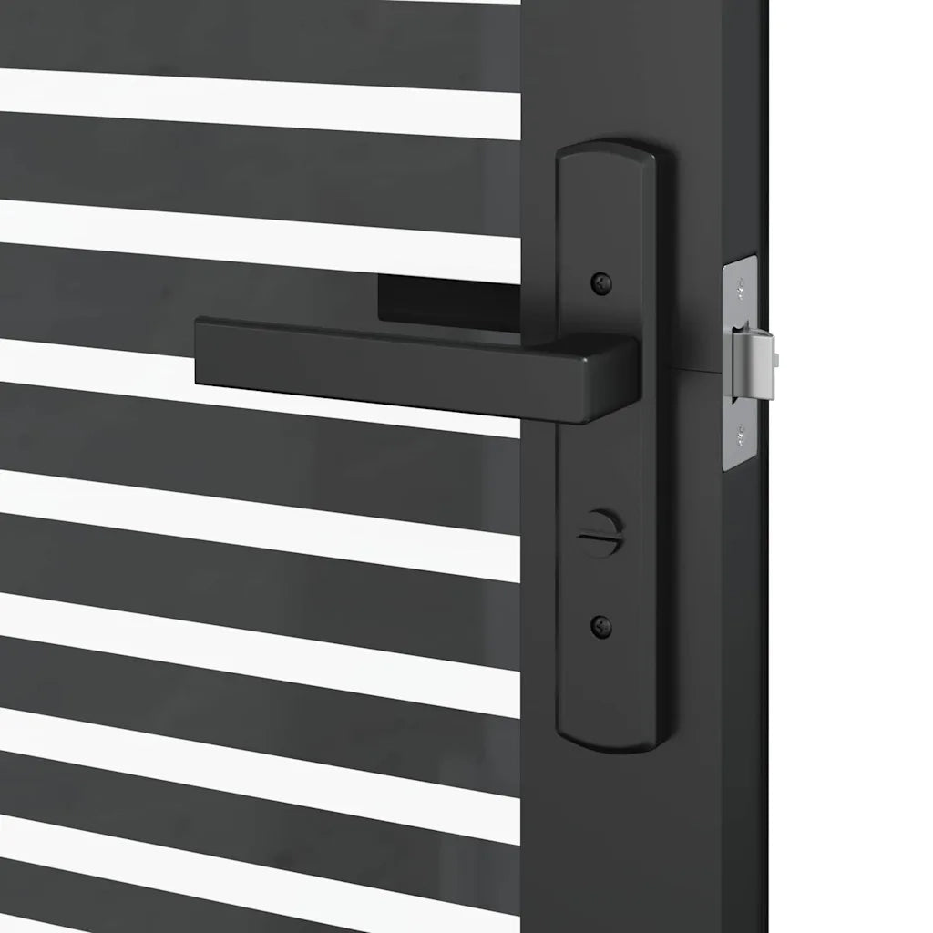 Porta in vetro Rigato Nero 76 x 3.5 x 201.5 cm Alluminio