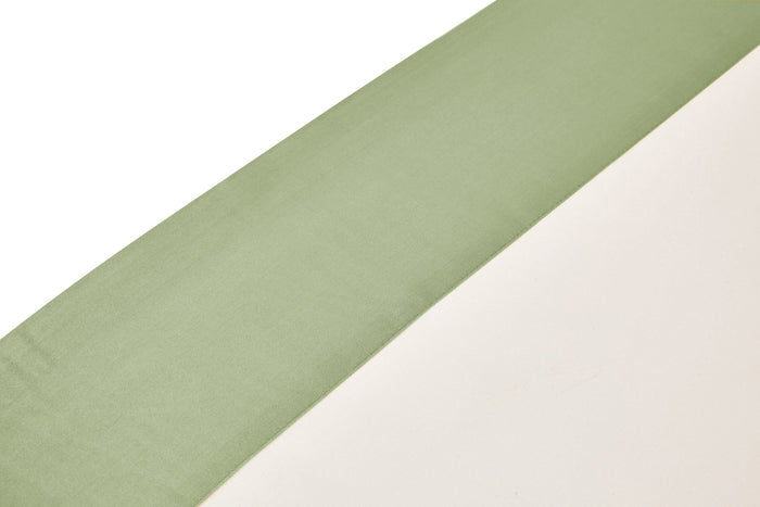 Set Lenzuola 1 Piazza e Mezzo Sopra Sotto e Federe Bordi in Raso Garrini Eveline Avorio/Ruppia