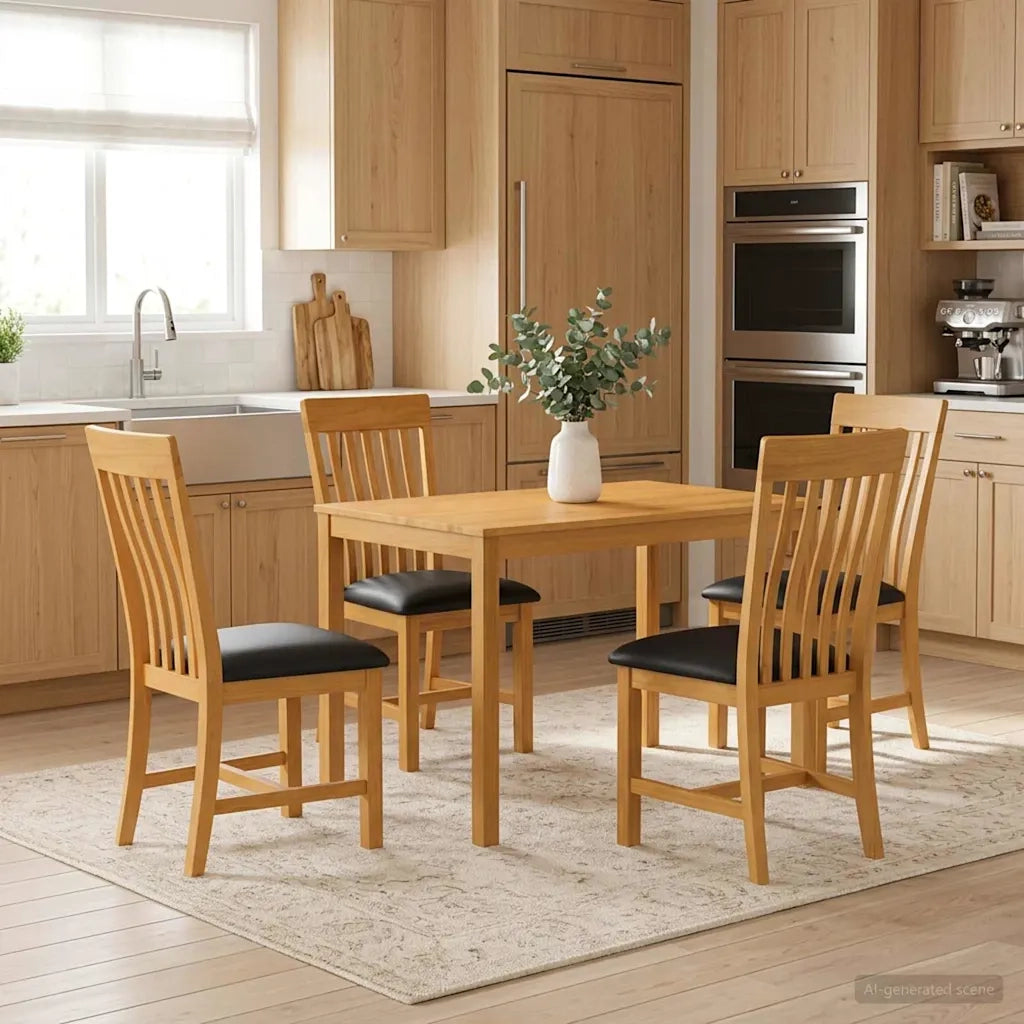 Set da pranzo 5 pz Nero Legno di Quercia Massello 3430246