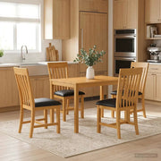 Set da pranzo 5 pz Nero Legno di Quercia Massello 3430246